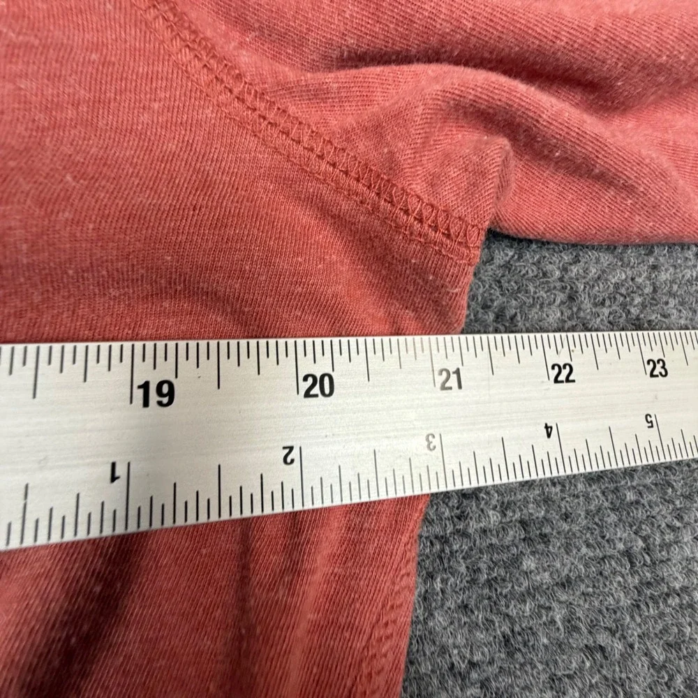 VTG Weatherproof Mens Size L Large Long Sleeve Henley Heathered Shirt‎ Coral Red